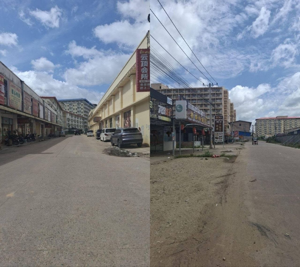 现在的柬埔寨木牌街景，一片死寂，完全没有了往日勃勃生机、万物竞发的境界～～