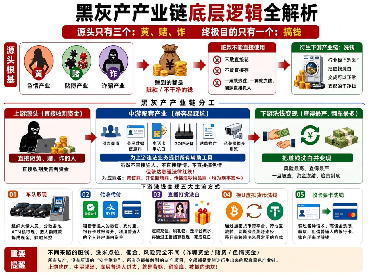 #网友投稿：很多人天天听别人说灰产、黑产、黑色产业链，但真正搞清楚底层逻辑的人并不多。说白了，很多黑灰产业绕来绕去，最后…