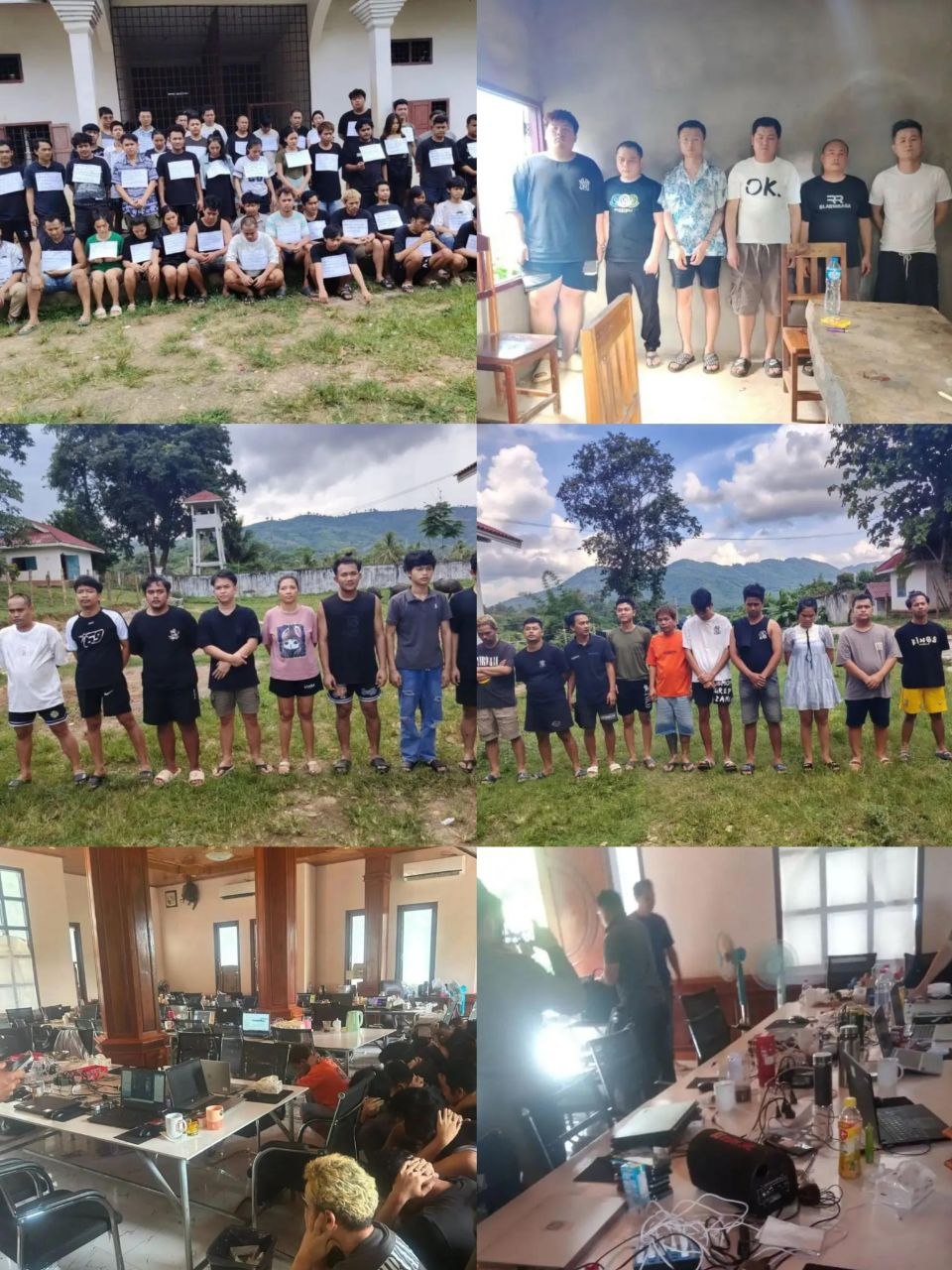 #老挝新闻😀：巴莱县端掉跨国电诈窝点 抓获印尼及中国籍等47人