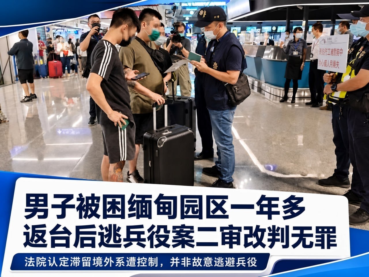 #台湾新闻 台中男子被困缅甸诈骗园区一年多，返台后竟因逃兵役被判刑，二审改判无罪
