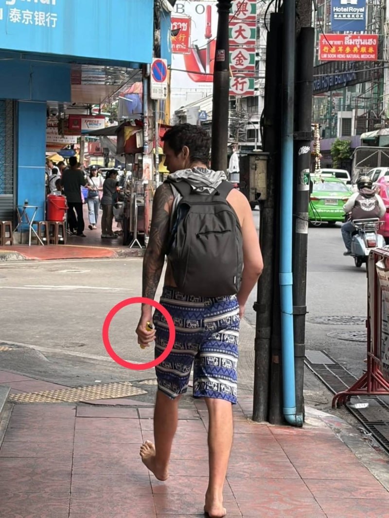 #泰国 美国男子吸毒后便利店行窃，持美工刀割伤副警长颈部，警方半小时火速抓捕归案