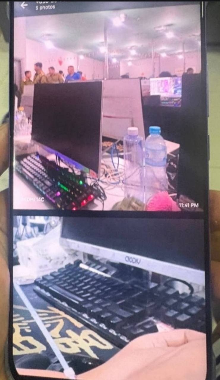 #突发事件：今晚🇱🇦老挝金三角“特外”一号关口附近有一家打野酒店被端，老挝警察直接冲进场地里，一堆皮卡车堵在门口，外围直…
