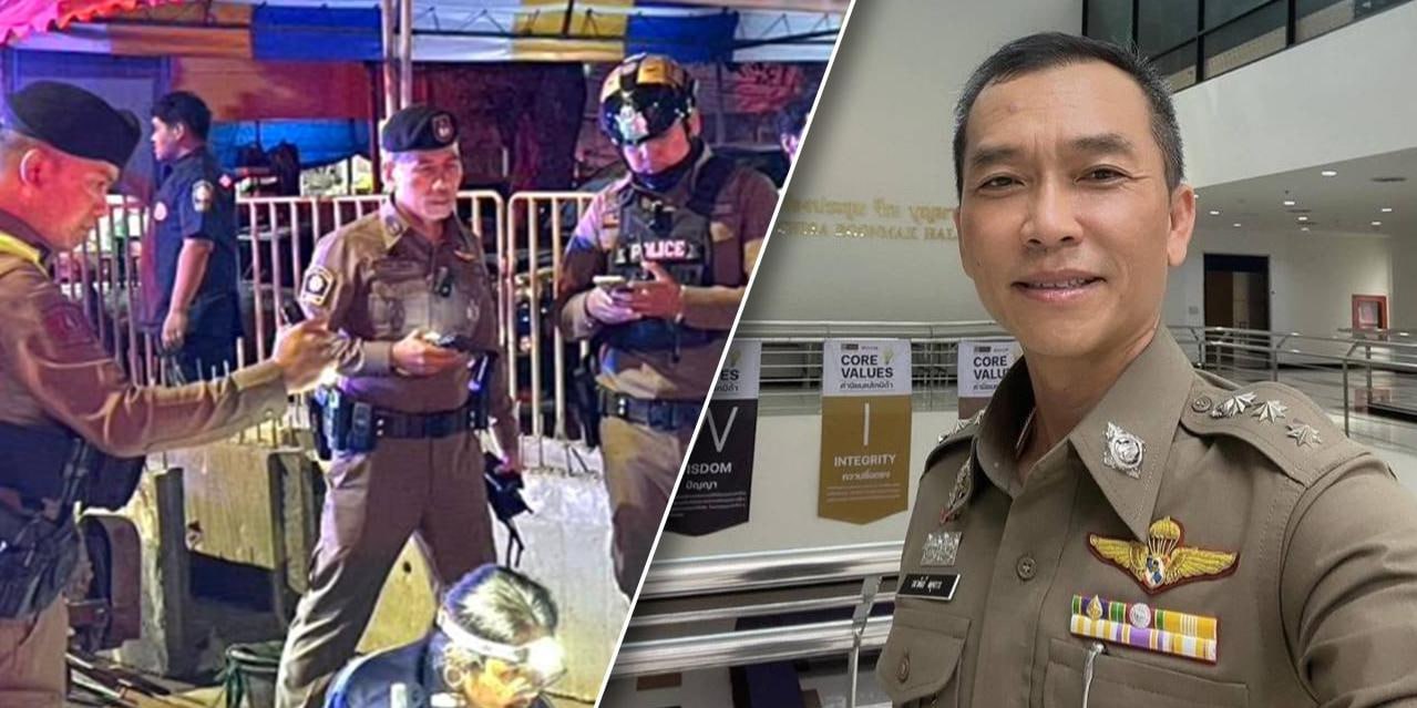 #泰国 曼谷拉抛警方抓获含警察之子在内五人团伙，该团伙涉嫌枪击外卖骑手，被害人险些身亡